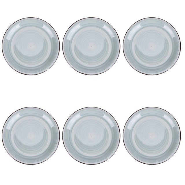 Villa DEste  Σετ 6 πιάτα φρούτου 19,5 εκ. από gres βαμμένα στο χέρι σε πράσινο φασκόμηλο 4 Toni 5920543