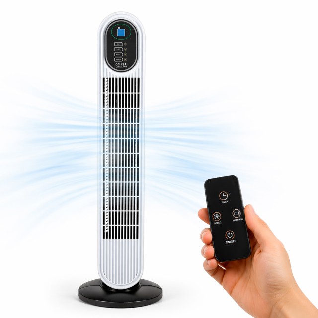 BAKAJI Πύργος Ανεμιστήρας 60W με Τηλεχειριστήριο, Κάθετος Λευκός Εξοικονόμησης Χώρου 02002241