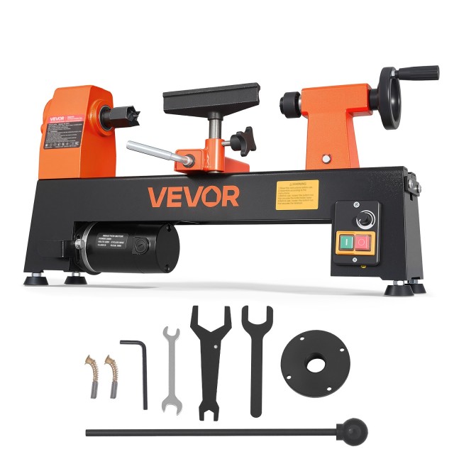 VEVOR Μίνι ξυλουργικός τόρνος πάγκου 1/3 HP 200x330 mm, μεταβλητής ταχύτητας 150-3200 rpm TSMGCC25K0339G6FZ001V2