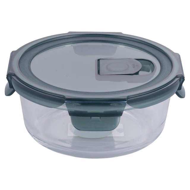 Galileo Στρογγυλό Αεροστεγές Δοχείο 650 ml από Γυαλί με Καπάκι και Πτερύγια Κουμπώματος SChef 5924436