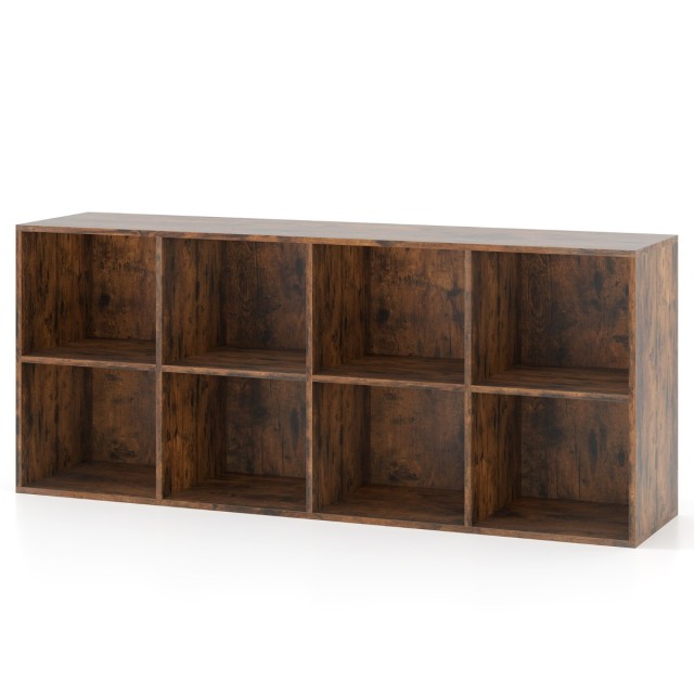 Costway Πολυλειτουργική Βιβλιοθήκη 121,5 x 29 x 61 cm με 8 Κυψέλες και Προστασία Ανατροπής CB10894CF