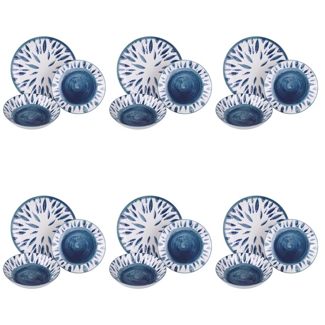 Villa DEste  Σετ πιάτων 18 τεμαχίων από πορσελάνη για 6 άτομα - Marechiaro 5918706