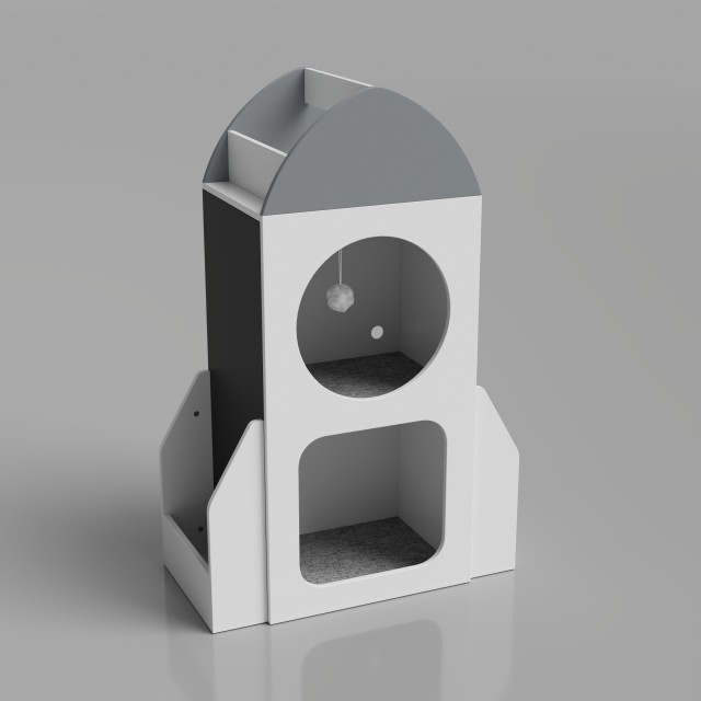 Costway Τριών Επιπέδων Παιδική Βιβλιοθήκη με Θέμα Διαστημικού Πυραύλου και Παιδικό Οργανωτή Παιχνιδιών με Πίνακα - Λευκός 94 x 60 x 31 cm TP10440WH