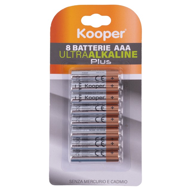 Kooper Σετ 8 Αλκαλικών Μπαταριών AAA Ultra 1.5V Kooper 2196240