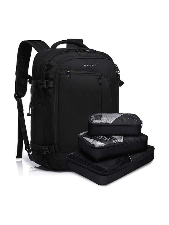 BANGE Bange Travel Overnight Cabin Τσάντα Ταξιδιού 40L Αδιάβροχη Μαύρη 1916-Black