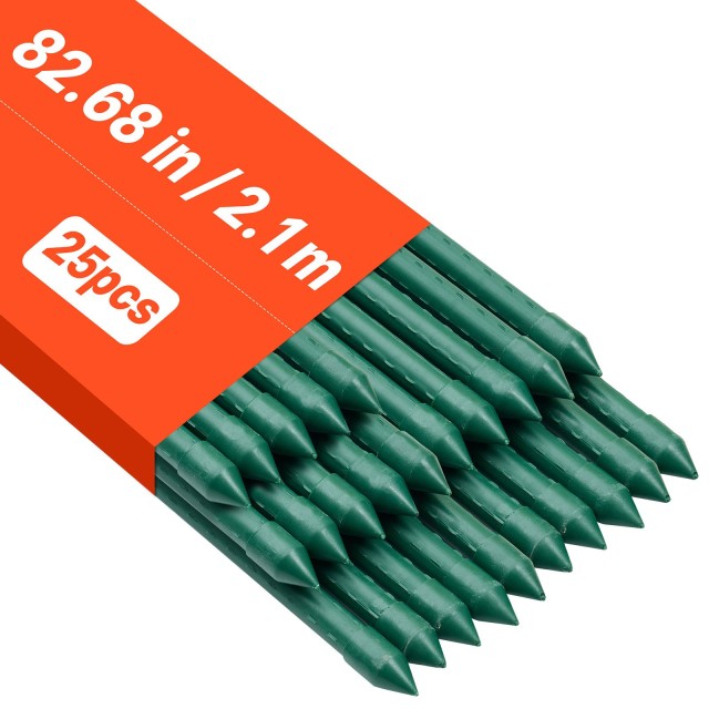VEVOR Σετ 25 Μεταλλικών Κονταριών 2100mm με Πλαστική Επίστρωση για Στήριξη Φυτών Κήπου ZWZCHYZ21M11RIJBP001V0