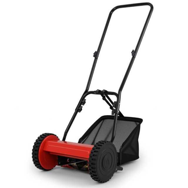 Costway Πολυλειτουργική Χλοοκοπτική Μηχανή 58x44x118 cm με Ρυθμιζόμενο Ύψος Κοπής και Μεταλλικό Πλαίσιο GT4311RE