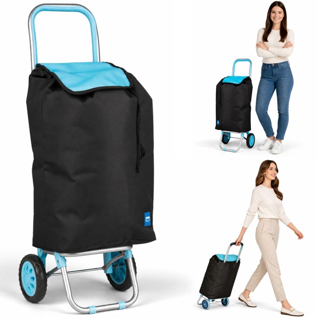 BAKAJI Καρότσι Poseidon Μπλε με Θερμική Επένδυση Τρόλεϊ Ψυγείο 35L με Ρόδες 36x30x90cm 02001970