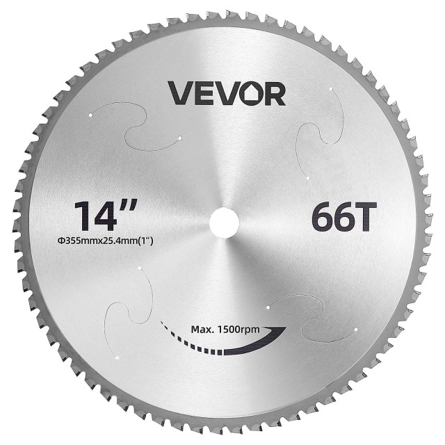 VEVOR Δίσκος Κοπής Μετάλλου 355,6 mm 66 Δοντιών Cermet για Φαλτσοπρίονο ZBJJP14INCH05X4DP001V0