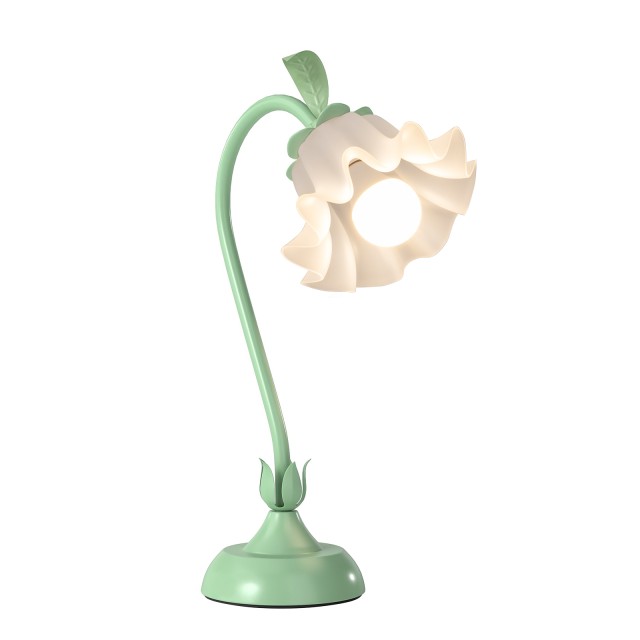 Costway Πράσινη Vintage Επιτραπέζια Λάμπα με Ρυθμιζόμενο Στέλεχος & Καπέλο από Ακρυλικό Κρίνο της Κοιλάδας EU10195DE-GN