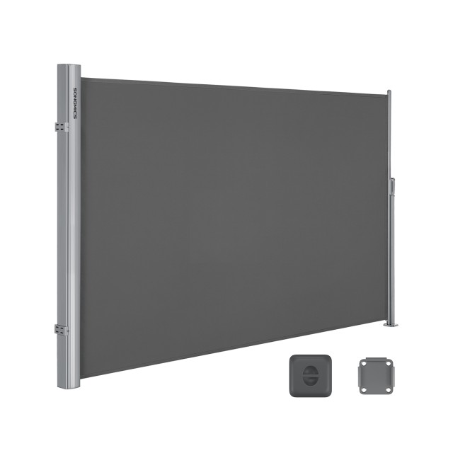 SONGMICS Πλευρική Τέντα  για Μπαλκόνι και Βεράντα 160 x 400 cm , Γκρι GSA164G01 