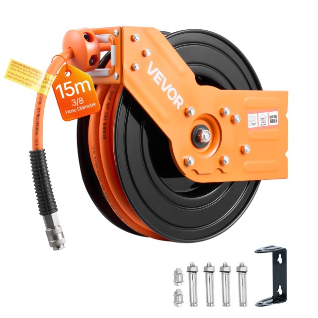 VEVOR Αυτόματο Ρετράκτορας Αέρος 15m x 9.5mm, 300PSI, Με Περιστροφή 180° για Γκαράζ/Εργαστήρια KQRGJPOGKFSDE97QQ002V0