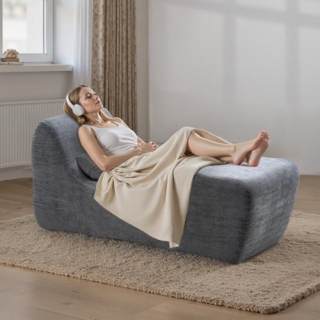 VEVOR Yoga Chaise Lounge Καρέκλα 23.62×59.84×27.56 in, Εργονομική Γκρι Καμπύλη Καρέκλα Χωρίς Σκελετό για Χαλάρωση & Άσκηση GDSTYYJFYTSQRW258001V0