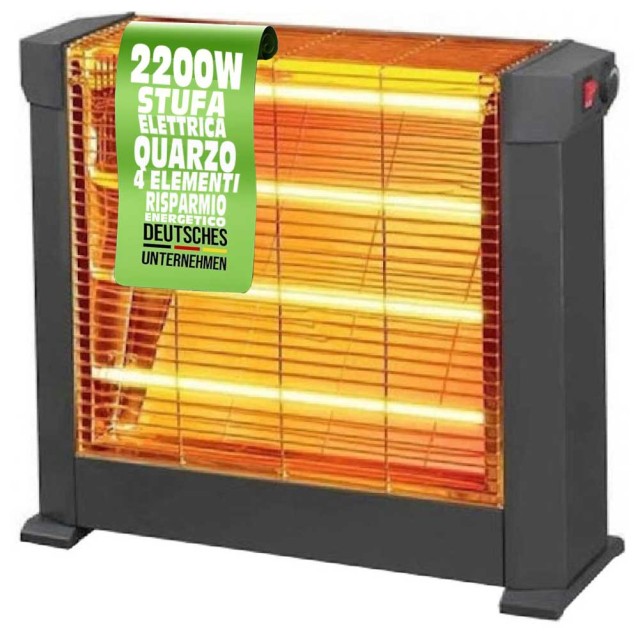 BAKAJI Ισχυρή Ηλεκτρική Θερμάστρα Χαλαζία 2200W KS-2760 με 4 Στοιχεία - Διπλή Ρύθμιση 02841766