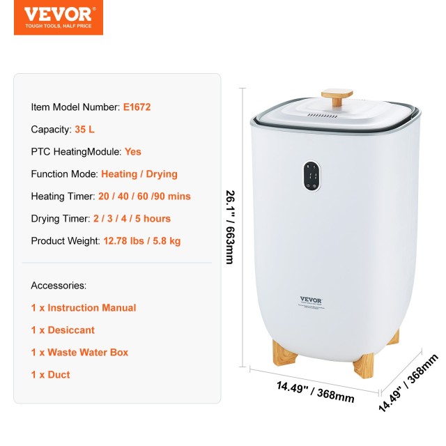 Κάδος Θέρμανσης Πετσετών 35L VEVOR MJJRTBS35LLE62PLTV2