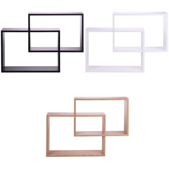 Galileo Σετ 2 μεγάλων ξύλινων κυβικών ραφιών τοίχου από ξύλο πεύκου με γεωμετρική δομή κουμπώματος Sordine 2188492