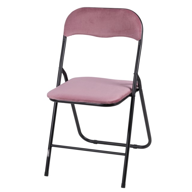 Galileo Πτυσσόμενη καρέκλα εξοικονόμησης χώρου σε ροζ βελούδο 435x44 εκ. Sibilla 5914222