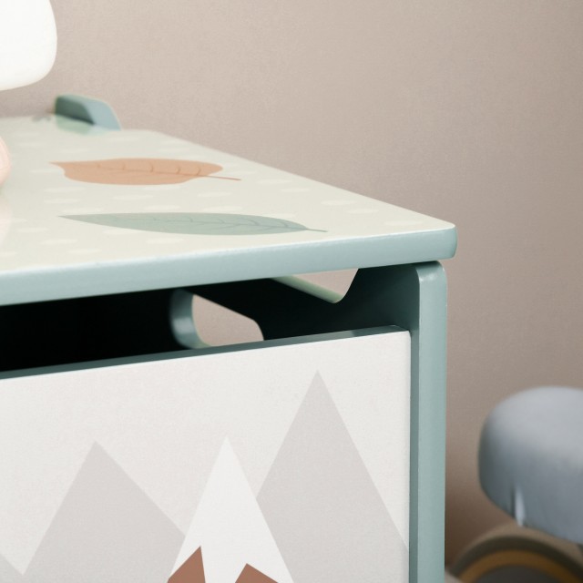 ZONEKIZ Παιδικό μπαούλο παιχνιδιών με καπάκι και μεντεσέ ασφαλείας σε MDF, 60x37x39cm, Πράσινο 311-058V80GN