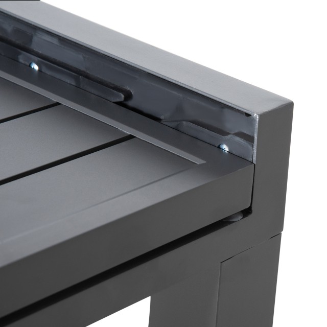 Outsunny επεκτάσιμο τραπέζι κήπου για 8-10 άτομα με κατασκευή αλουμινίου, 135-270x90x75cm, γκρι 84B-782