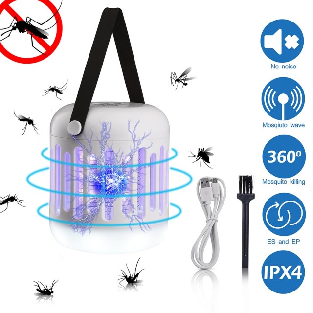 BAKAJI Ηλεκτρική Εντομοπαγίδα Φακός LED Κατασκήνωσης Αντικουνουπική Μπαταρία AAA 02834548