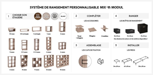 5FIVE Simply smart Σύστημα Αποθήκευσης Mix N Module, 3x3 Θέσεις, 100,5x32x100,5 εκ., Λευκό 138971C
