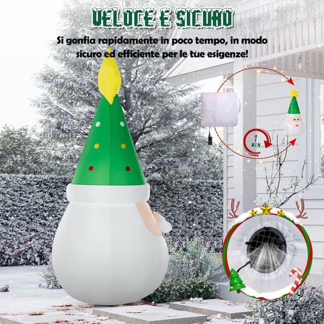 BAKAJI Φουσκωτός Άγιος Βασίλης XXL Διακόσμηση με LED Χριστουγεννιάτικο Στολισμό Εξωτερικού Χώρου 250 εκ. 02842802