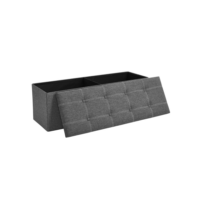 SONGMICS Πολυλειτουργικό Αποθηκευτικό Πουφ 110x38x38 εκ, Ανοιχτό Γκρι LSF077G04