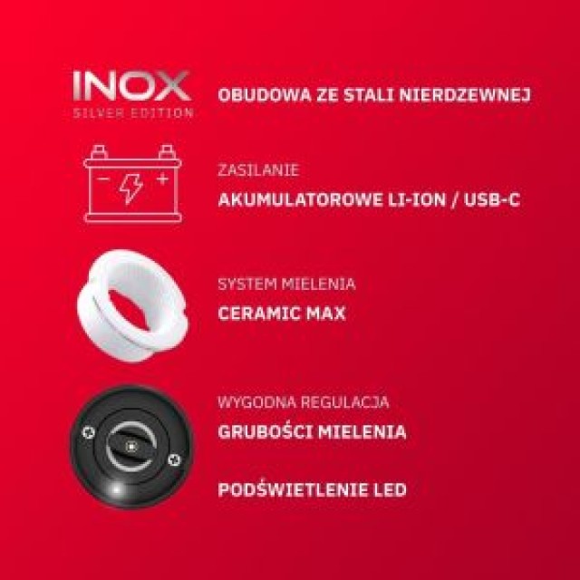 WEBBER Σετ 2 Τεμαχίων Ηλεκτρικός Μύλος Αλατιού και Πιπεριού Επαναφορτιζόμενος με USB με Ρύθμιση Άλεσης και Φωτισμό 05MK41