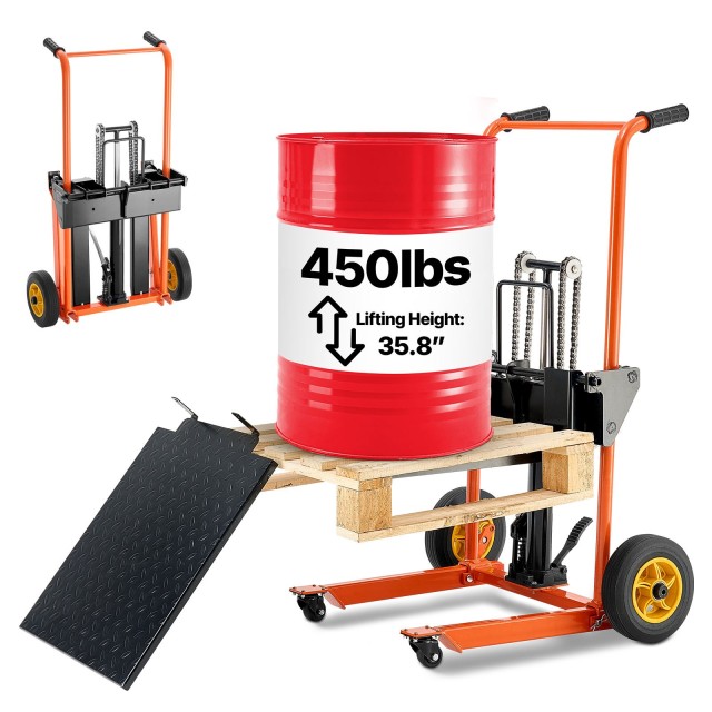 VEVOR Ανυψωτικός Χειροκίνητος Στοίβακας 450 lbs Καρότσι-Παλαντέζα 35.8 ιντσών SDDGC450LBS3UTPCG001V0