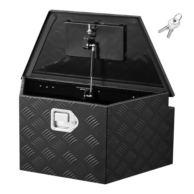 VEVOR Κουτί Εργαλείων Τρέιλερ Αλουμινίου 660x330x305 mm, Ανθεκτικό με Κλειδαριά, Μαύρο TCGJX261312I9V6WR001V0