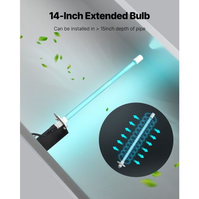 VEVOR Σύστημα Καθαρισμού Αέρα HVAC με Λάμπα UV 18W 14 ιντσών και Μαγνήτη για Καθαρισμό Πηνίων σε Αγωγό UVZJKGDJHQ1160OORV2