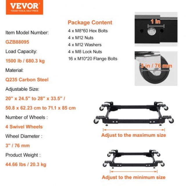 Βάση VEVOR Βαρέως Τύπου 1500 lb για Εργαλεία/Μηχανές  JJYDDZ1500LB0X1KKV0