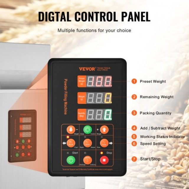 VEVOR  Αυτόματη Μηχανή Γεμίσματος Σκόνης 1-200g για Μπουκάλια & Σακούλες TSKLFZJBZD12CKMHZV2