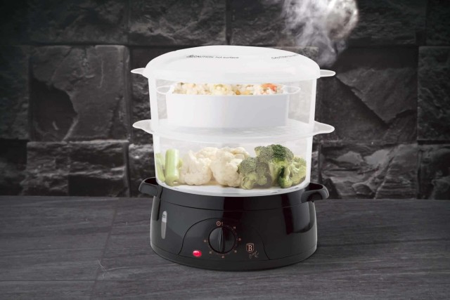 Berlinger Haus Ηλεκτρικός Ατμομάγειρας 6L (800W) με 2 Επίπεδα Μαγειρέματος, Black Rose Collection BH-9378