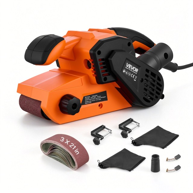 VEVOR Τριβείο Ταινίας 750W 7,6 x 53,3 εκ. Χειρός & Πάγκου, 6 Ταχύτητες 630-1200 FPM DSSMJSCTSLYC1AGDP001V2