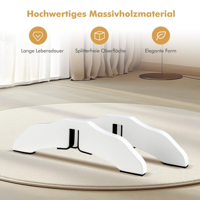 Costway Σετ 2 Τεμαχίων Ξύλινα Πόδια Στήριξης για Παιδική Πόρτα Ασφαλείας Κατοικιδίων - Λευκό PS7366WH