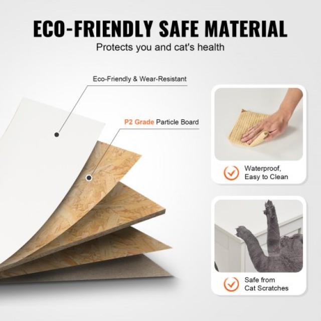 Κρυφή Λευκή Ξύλινη Κατασκευή για Άμμο Γάτας VEVOR με 2 Χώρους  JSDMMSPWQ472Z9PLHV0