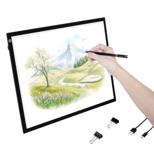 VEVOR Πίνακας Φωτισμού LED A3 με Τροφοδοσία USB και Ρυθμιζόμενη Φωτεινότητα σε 3 Επίπεδα για Ιχνηλάτηση DXA3FCDS0000H5WLLV9