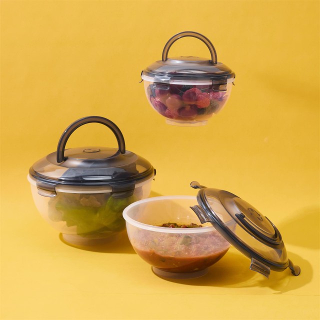 Σετ Δοχεία Φαγητού 3 Τεμάχια 24 x 16.5 x 24 cm - Μαύρο KA0502 Cook Concept