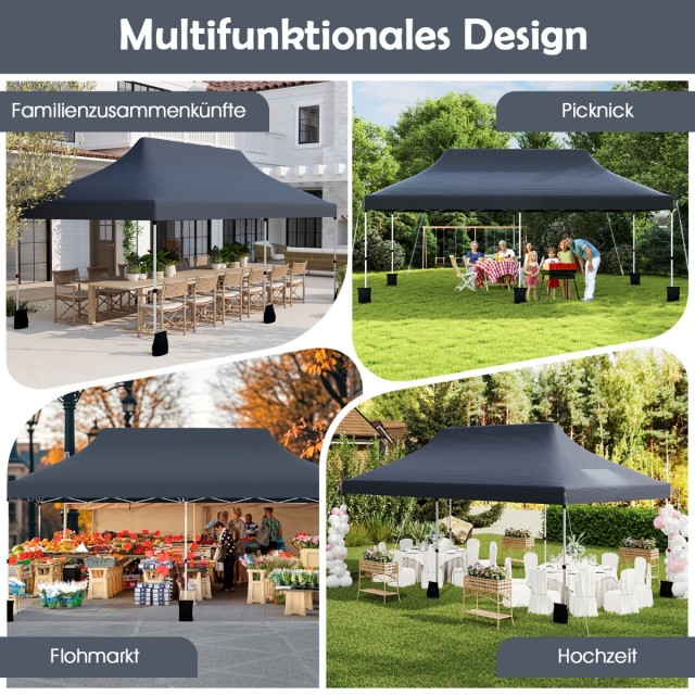 Costway Αναδιπλούμενη Τέντα Εκδηλώσεων 300 x 600 cm με Τσάντα Μεταφοράς NP11460DK