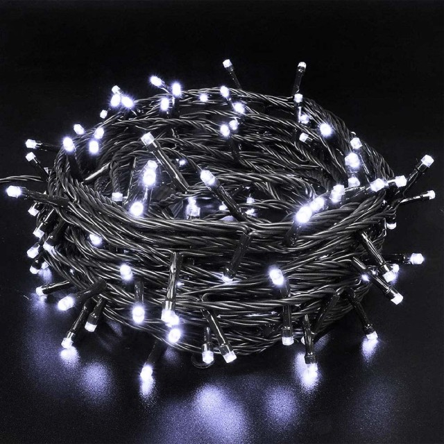 BAKAJI  Αλυσίδα Φωτεινή 500 Φώτα LED Πυγολαμπίδες Ψυχρό Λευκό Ελεγκτής 8 Λειτουργίες Εξωτερικού Χώρου  02825702