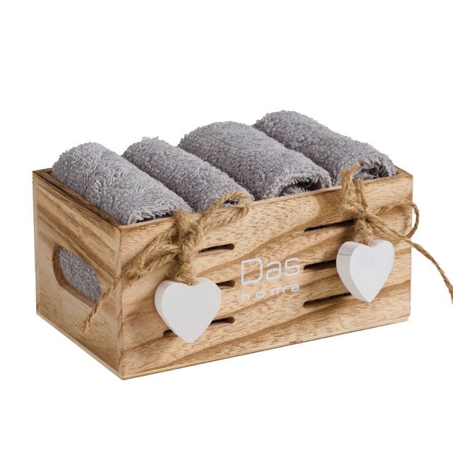 DAS HOME Σετ Πετσέτες 4Τεμαχίων Soft 4005 Γκρι 530708004005