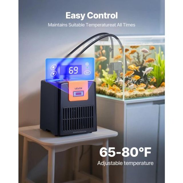 VEVOR Ψυγείο Ενυδρείου 200L 0.1 HP για Υδρονική και Ενυδρεία YGLNJ01HPHS06NRGF001V2