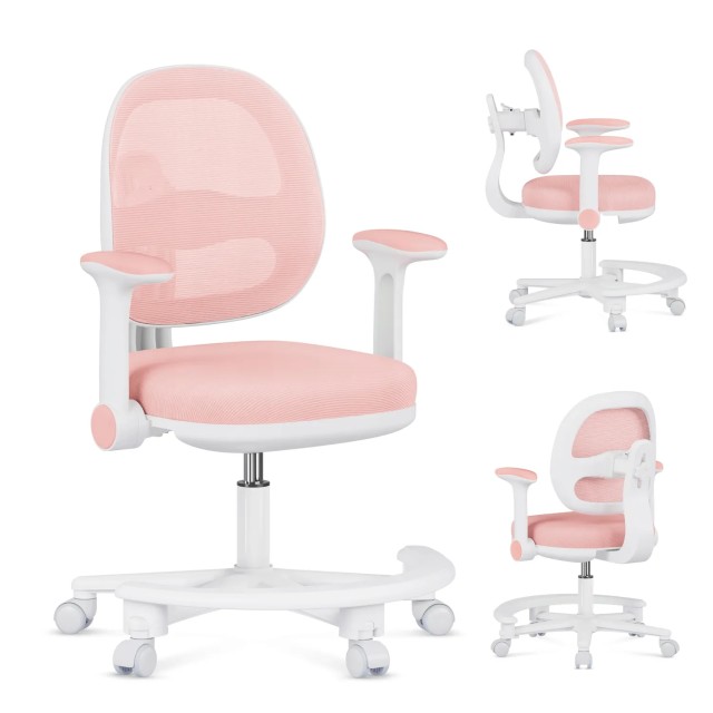 Mark Adler Παιδική  Καρέκλα Γραφείου Junior 3.6 Pink Περιστρεφόμενη Ροζ, Εργονομική με Ρυθμιζόμενη Πλάτη & Υποπόδιο 5900415031680