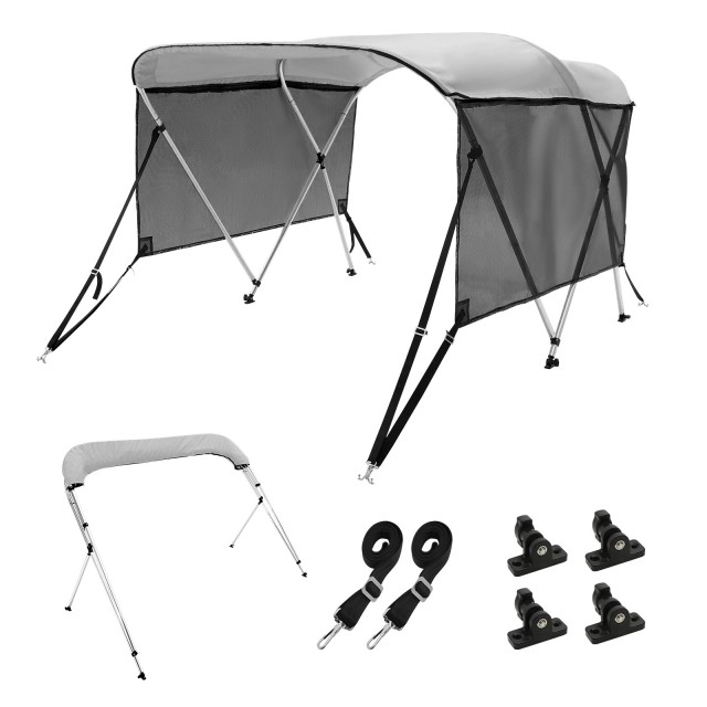 VEVOR - Κάλυμμα Σκάφους Bimini Top 3 Bow με Αποσπώμενα Πλαϊνά Δίχτυα και Σκελετό από Αλουμίνιο 3GCYZYPDCL6L6OMC6V0