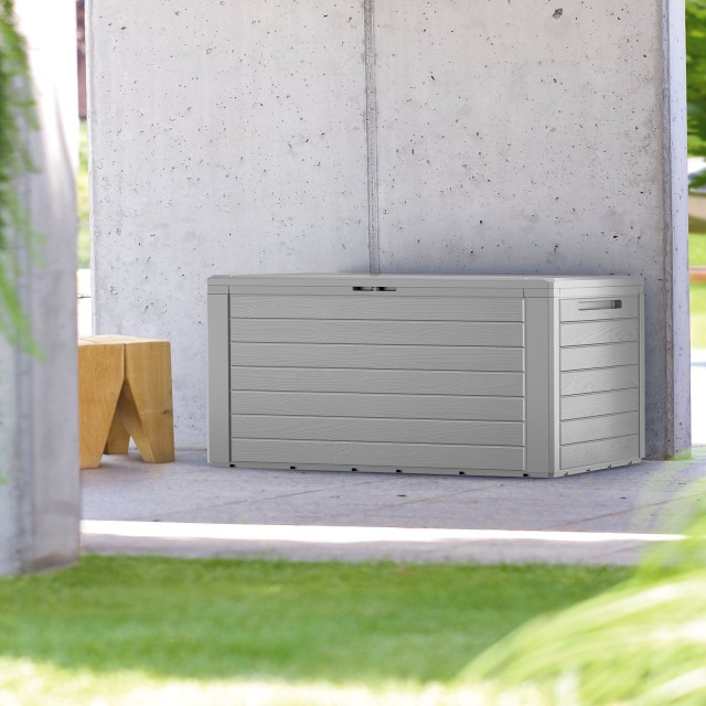Casaria Κουτί Αποθήκευσης Woody Γκρι Ξύλινη Όψη 280L 108981