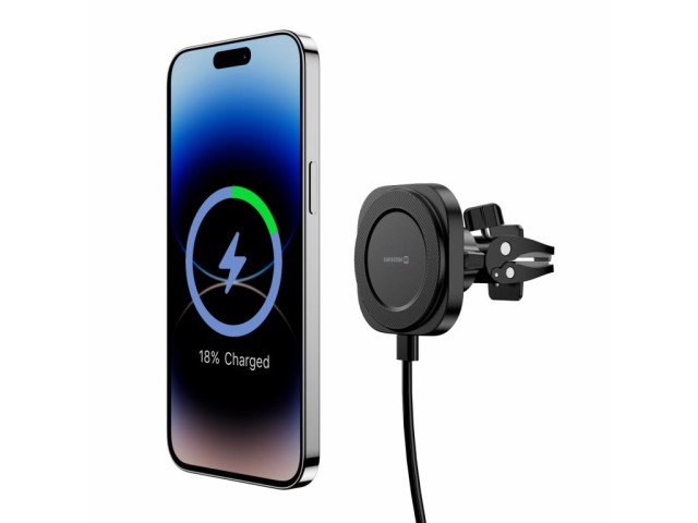 SWISSTEN Βάση Μαγνήτη Magstick για Αεραγωγό Αυτοκινήτου, έως 15W, Συμβατή με MagSafe 8595217481428