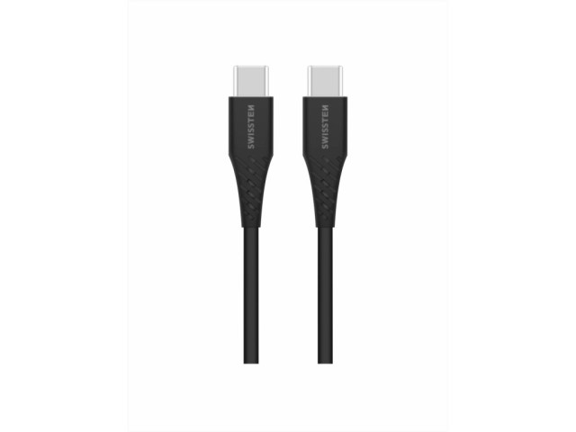SWISSTEN Καλώδιο Δεδομένων TPE USB-C/USB-C Power Delivery 5A (100 W) 1,5 m, Μαύρο 8595217487109