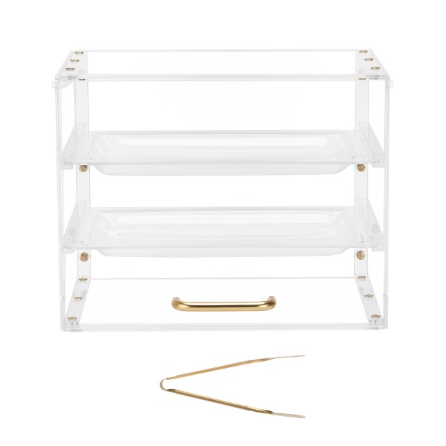 VEVOR Βιτρίνα Ζαχαροπλαστείου 3 Επίπεδων, Ακρυλική Θήκη Ψωμιού 330x260x260mm MBZSJYKLJX2C3L13D001V0