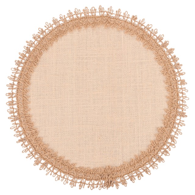 Villa dEste Home Στρογγυλό σουπλά 38 εκ. από γιούτα με κεντημένο περίγραμμα 5918040